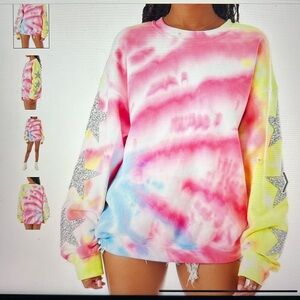 LF Tie Dye Star Patch Sweatshirt